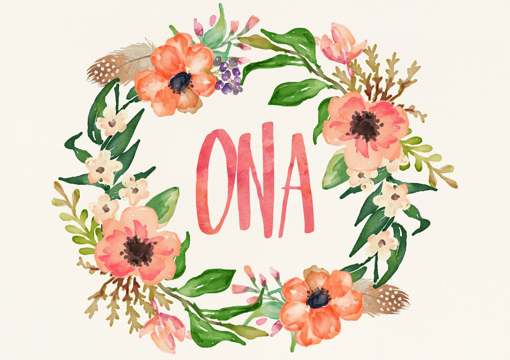 1024x724 Ona Watercolor Name Art By Littlemissfreak