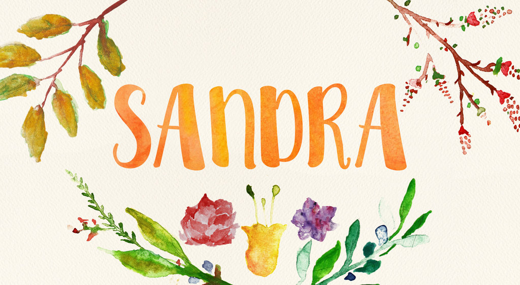 1024x561 Sandra Watercolor Name Art By Littlemissfreak