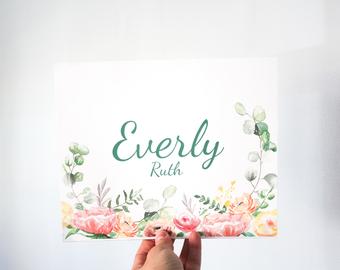 340x270 Baby Name Watercolor Etsy