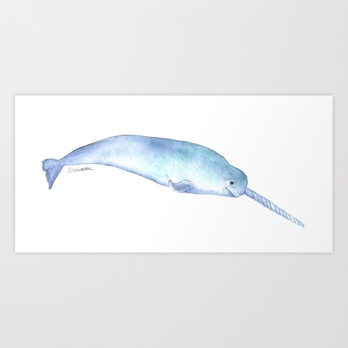 700x700 Narwhal Watercolor Art Print By Susanwindsor Society6