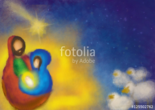 500x354 Christmas Religious Nativity Scene, Holy Family Abstract Artistic