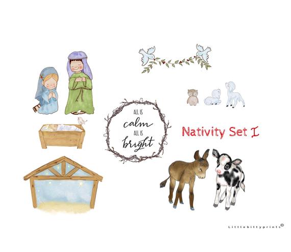 570x494 Watercolor Nativity Scene. Bible Journaling. Christian Art . Etsy