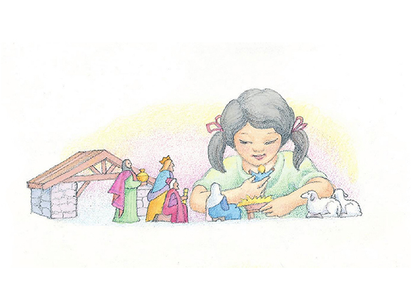 596x447 Child With A Nativity Scene