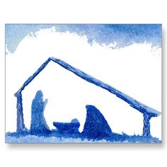 Watercolor Nativity Scene