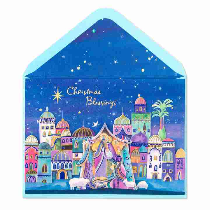 720x720 Watercolor Nativity Holiday Card