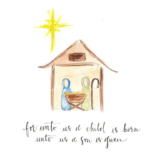 500x500 Watercolor Nativity Scene Little Langs Christmas 1 Nativity