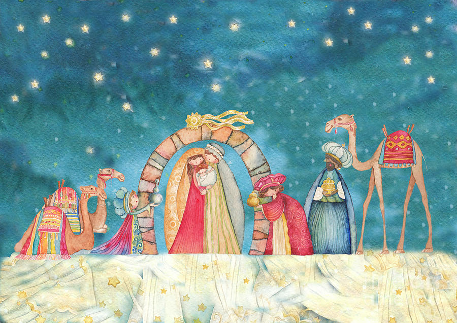900x636 Christmas Nativity Scene Painting By Vita Masi