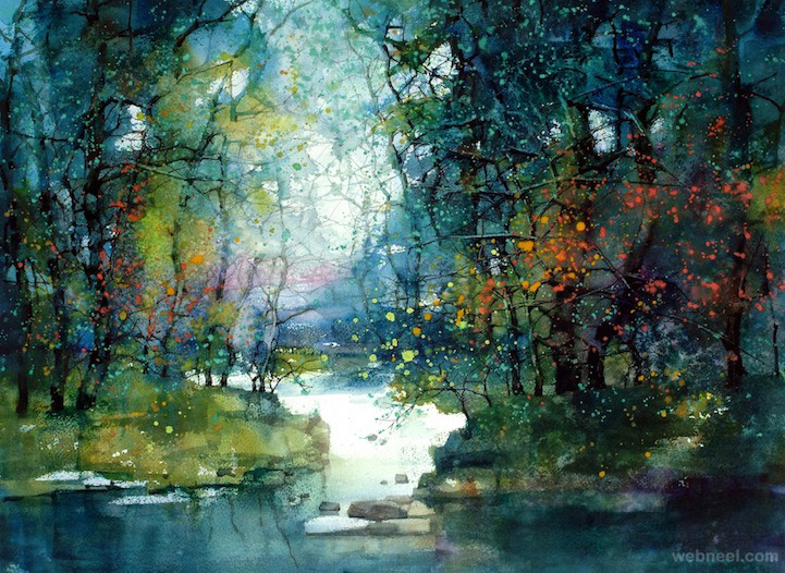 721x526 15 Beautiful Watercolor Landscape Paintings By Zl Feng