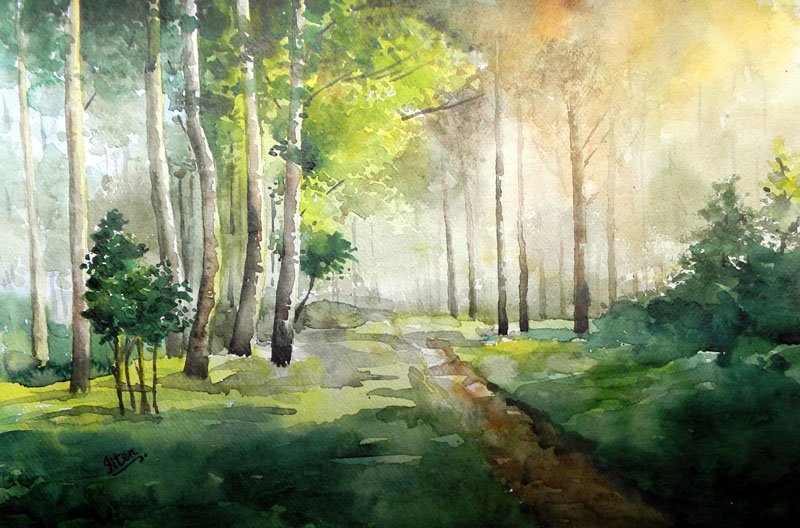 800x528 Harmoney With Nature By Artist Jitendra Sule Landscape Art