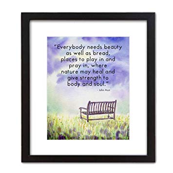 355x355 Watercolor Art Print ~ Nature Scene With John Muir
