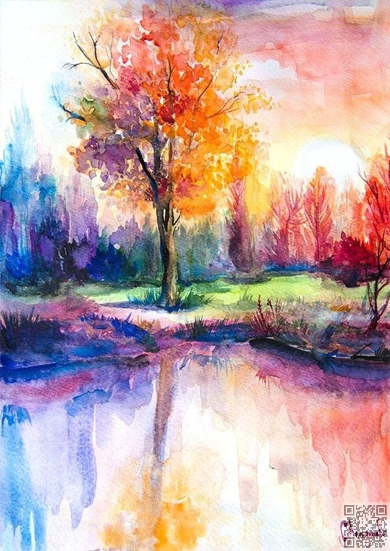 800x1131 Beautiful Watercolor Paintings Nature Pretty Watercolor Landscape