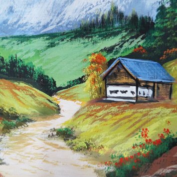 355x355 Buy Folk Painting Nature Scene Wall Art Watercolor Portrait On