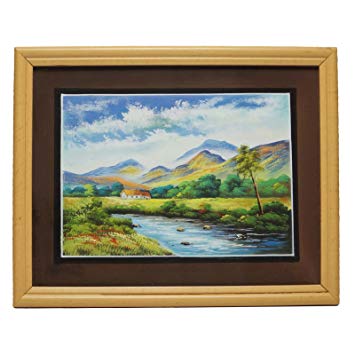 355x355 Folk Painting Nature Scene Watercolor Portrait Handmade Indian