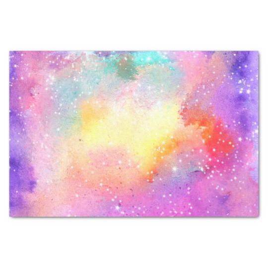 540x540 Hand Painted Pastel Watercolor Nebula Galaxy Stars Tissue Paper