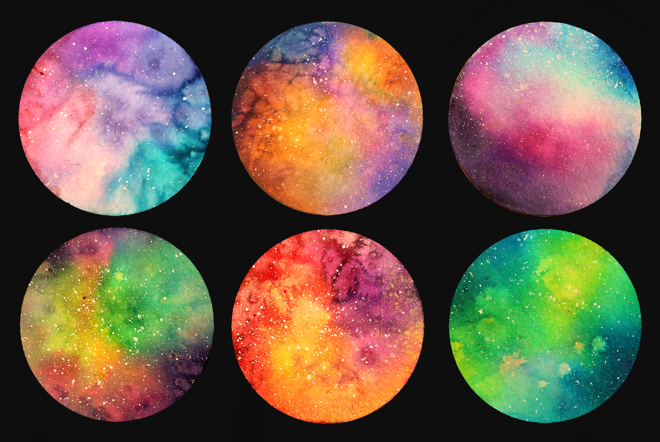 2516x1684 Watercolor Tiny Nebulae By Euminee