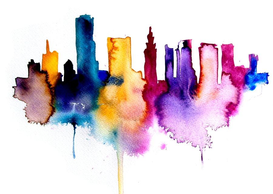 900x638 New York Watercolor Art Print