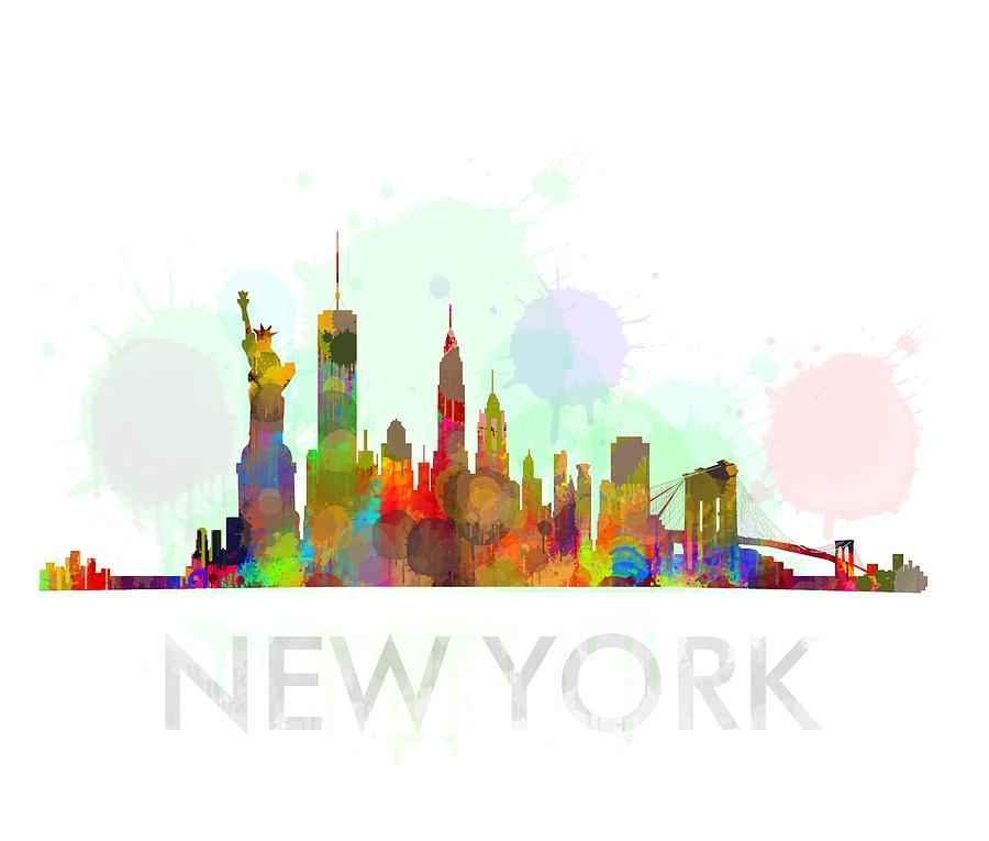 900x765 Ny New York Skyline Hq Watercolor Digital Art By Hq Photo
