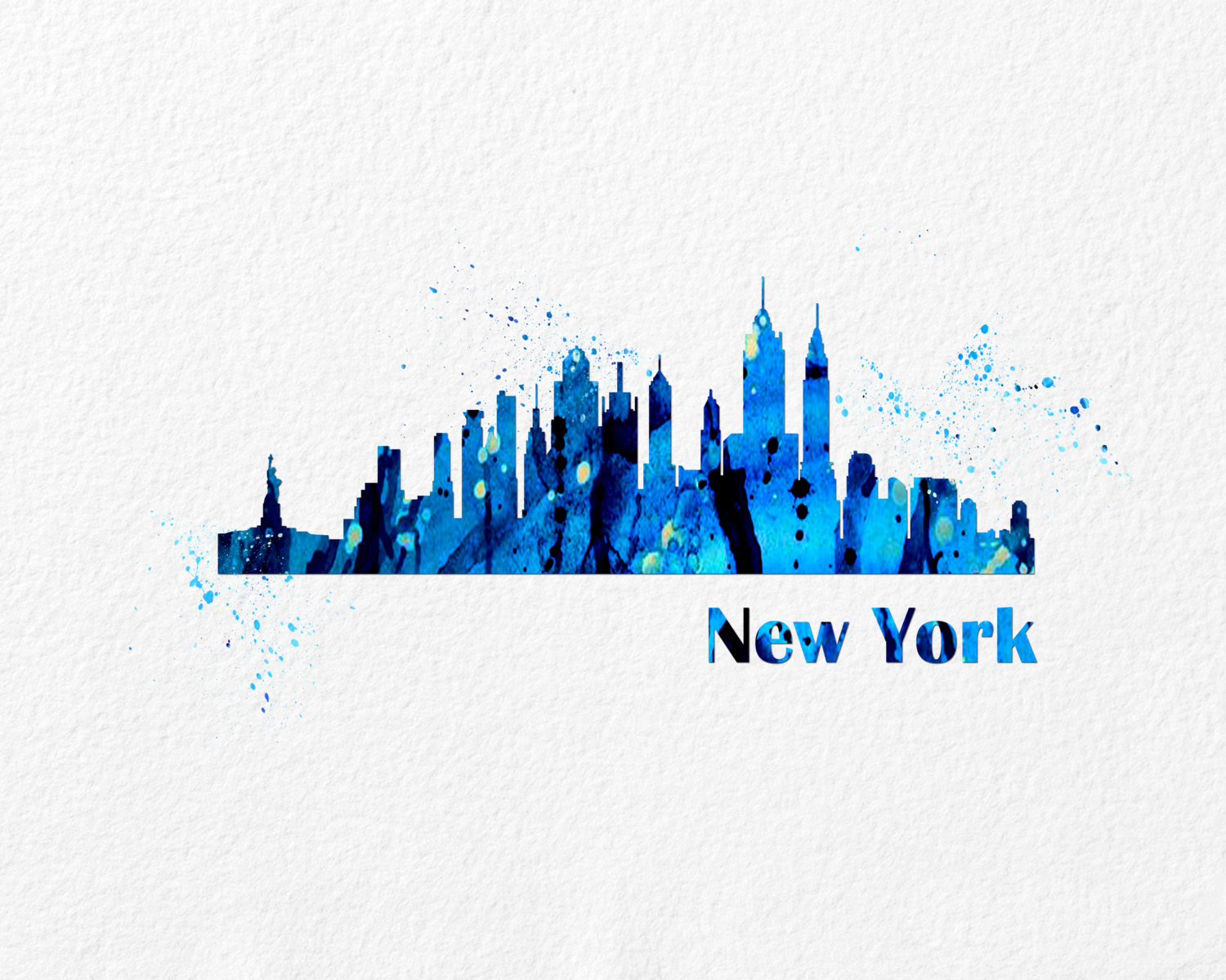 1500x1200 Watercolor Art Cityscape New York Gift Modern 8x10 Wall Art Decor