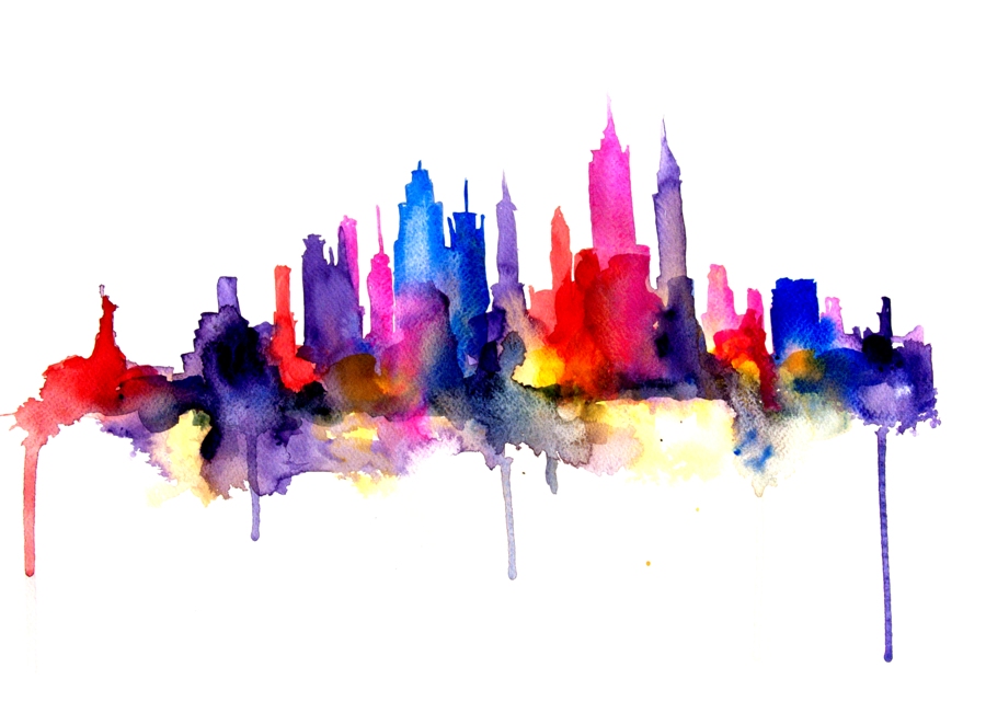 900x641 Watercolor Art Print New York