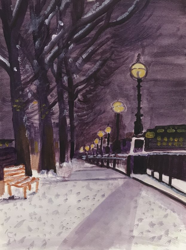 622x834 Snowy Night In London