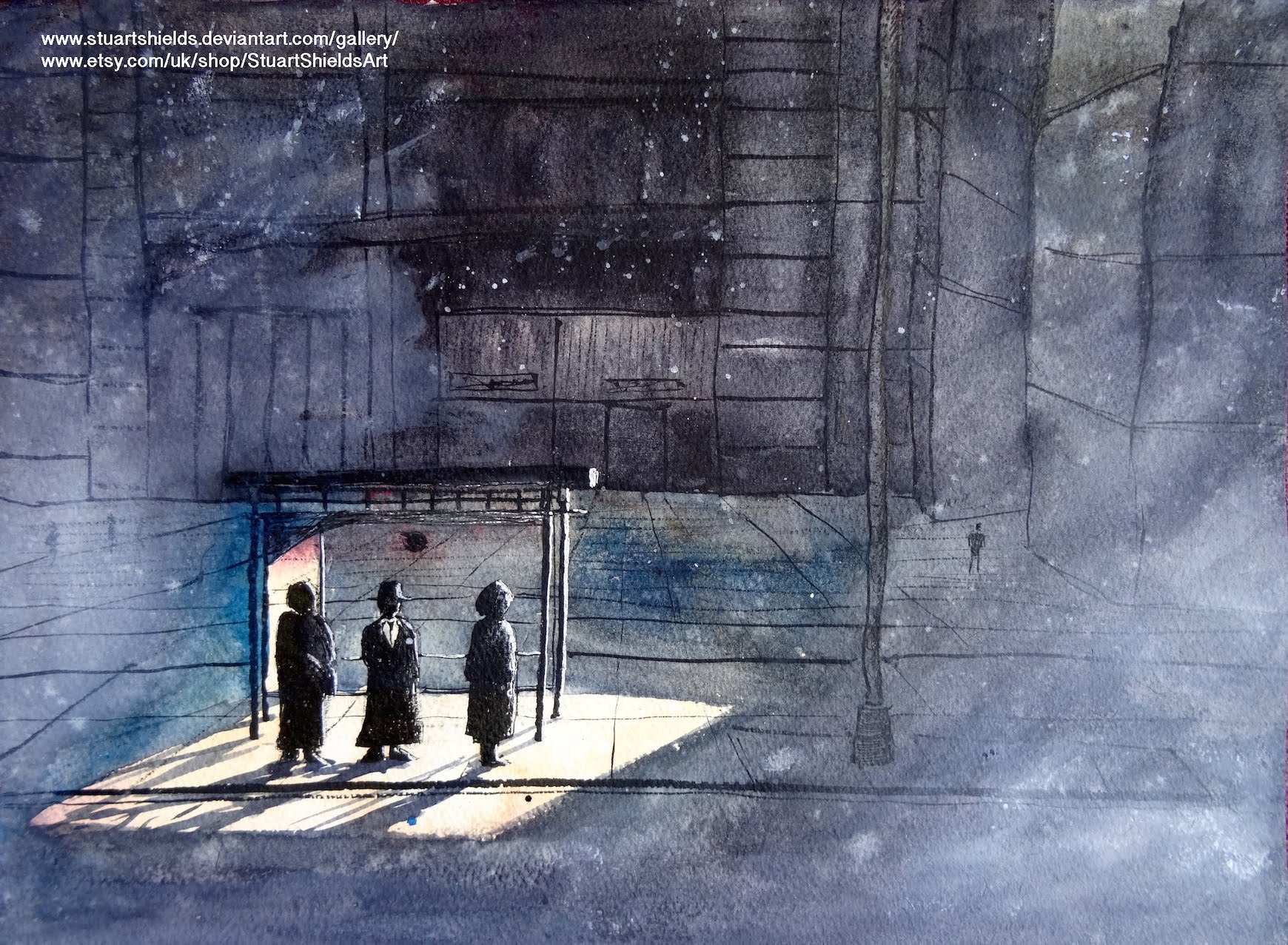 1740x1277 Street Scene Watercolor Speedpainting