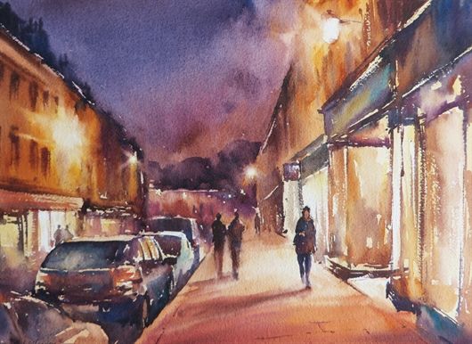 530x386 How To Paint Night Scenes In Watercolour With Paul Weaver Art