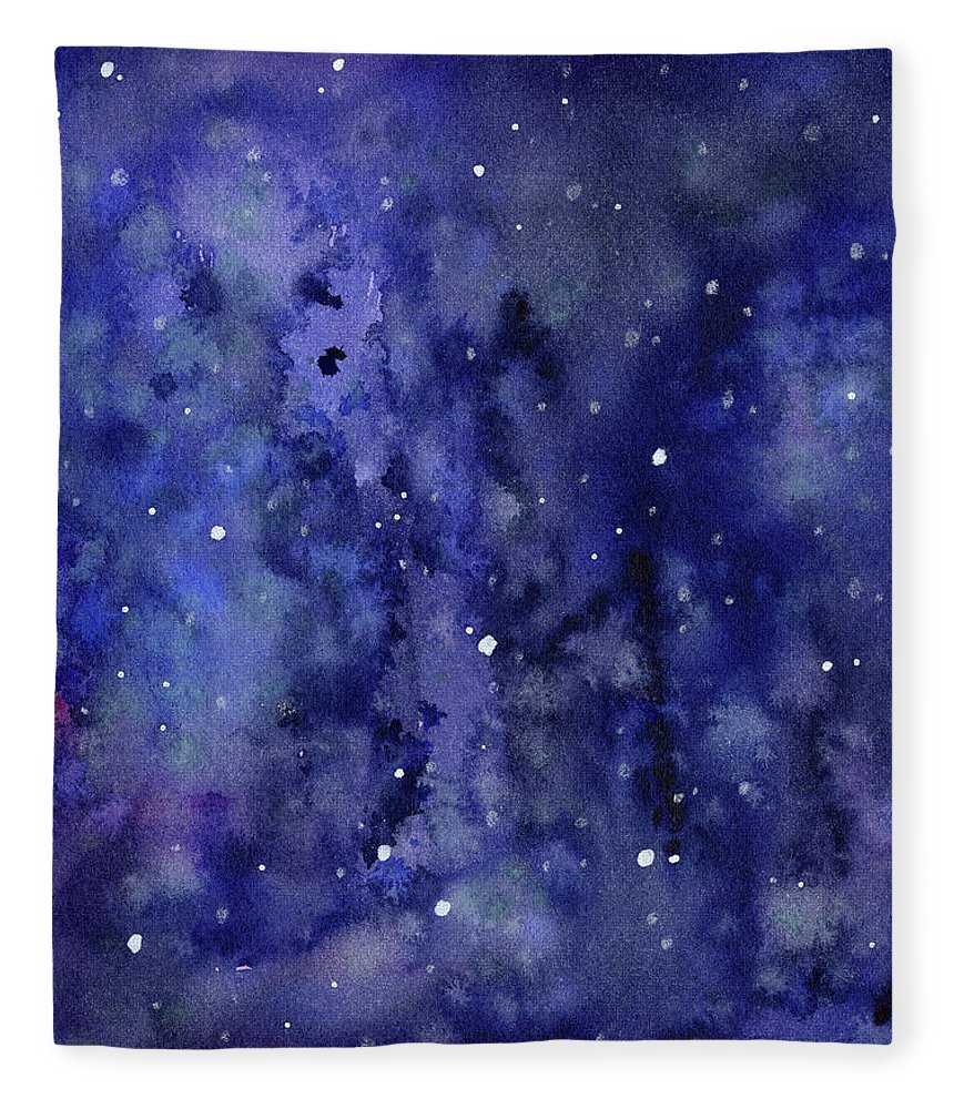 860x1000 Night Sky Watercolor Galaxy Stars Fleece Blanket For Sale By Olga