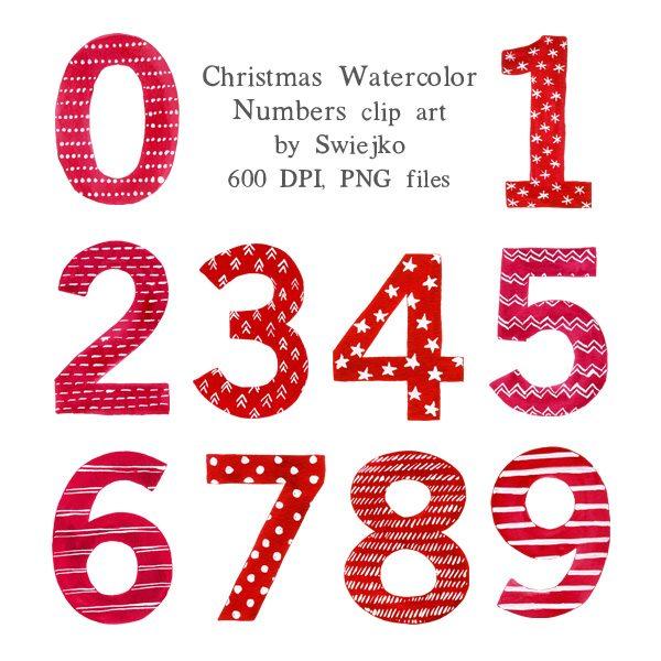 600x600 Watercolor Christmas Numbers Mygrafico