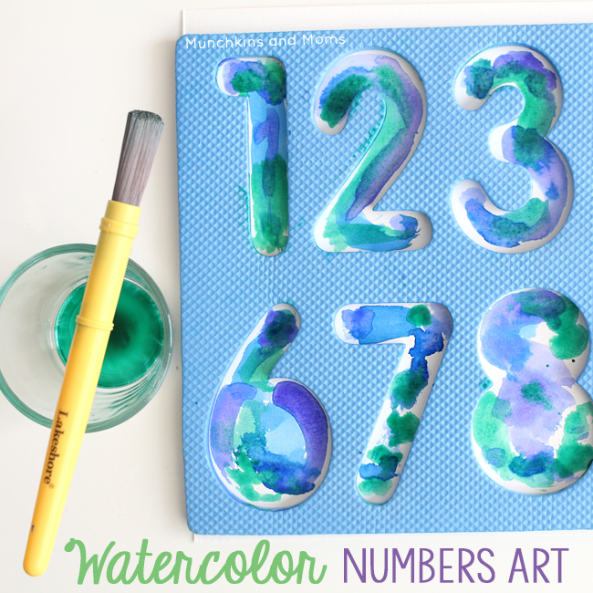 650x650 Watercolor Numbers Art