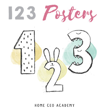 350x350 Watercolor Numbers Posters By Kindergarten Curriculum Tpt