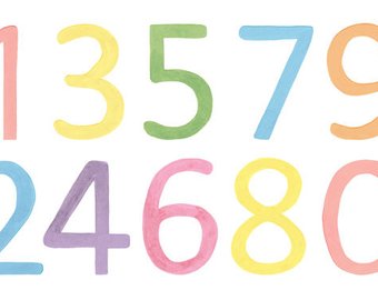 340x270 Colorful Watercolor Numbers Clipart Png Svg Formats Digital