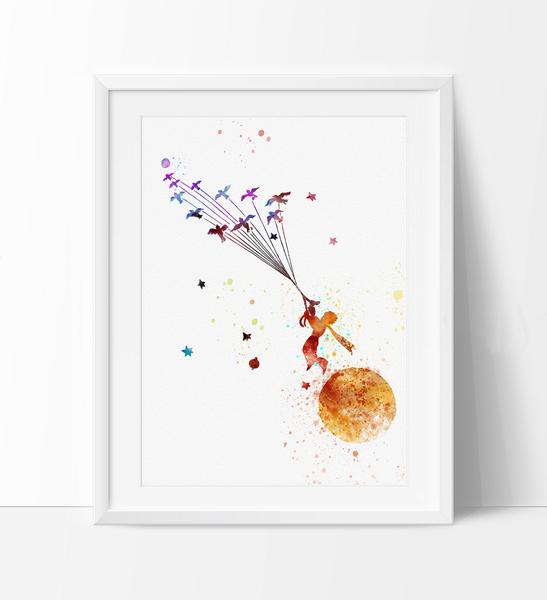 547x600 The Little Prince, Watercolor Nursery Art, Le Petit Prince, Wall