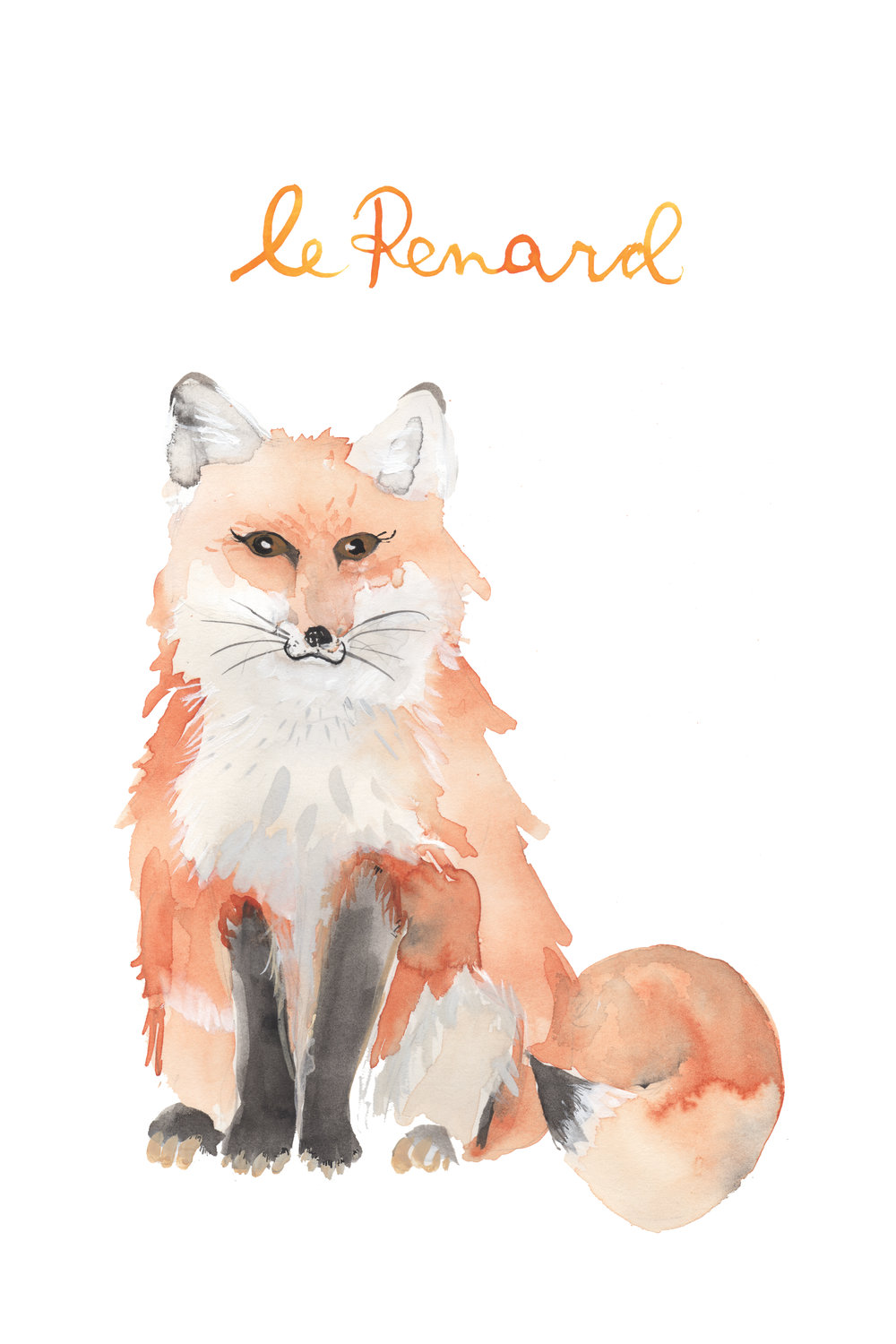 1000x1500 Watercolor Fox Nursery Print Julie King Studio