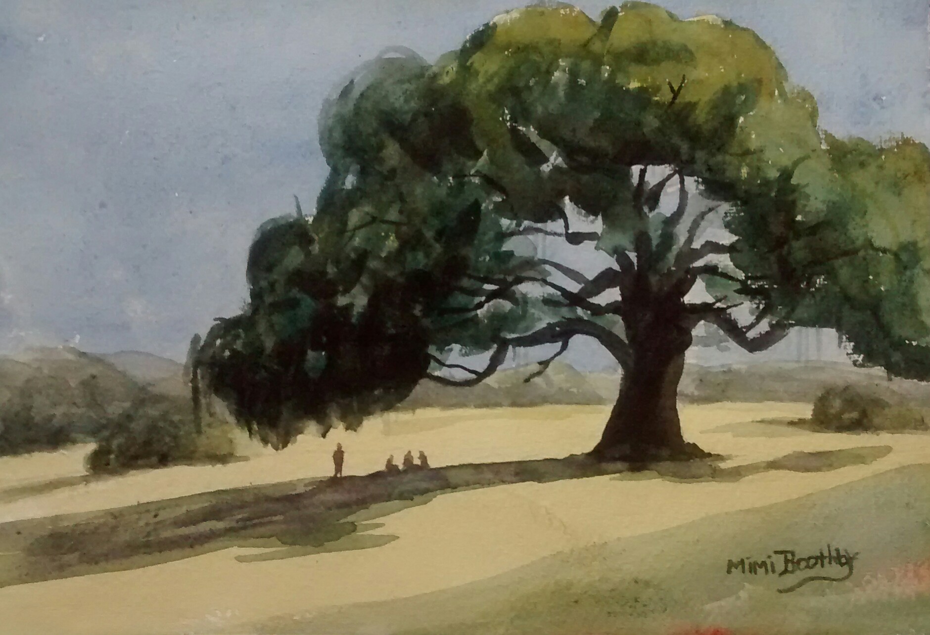 1880x1284 In The Shade Of The Old Oak Tree Watercolors By Mimi Torchia Boothby
