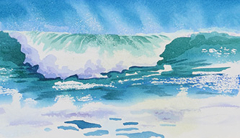 833x480 New Watercolor Painting Of Ocean Waves With Wind Blown Spray