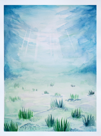431x579 Watercolor Ocean Background By Jilllenad
