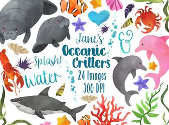 350x258 Watercolor Ocean Life Clipart By Digitalartsi Teachers Pay Teachers