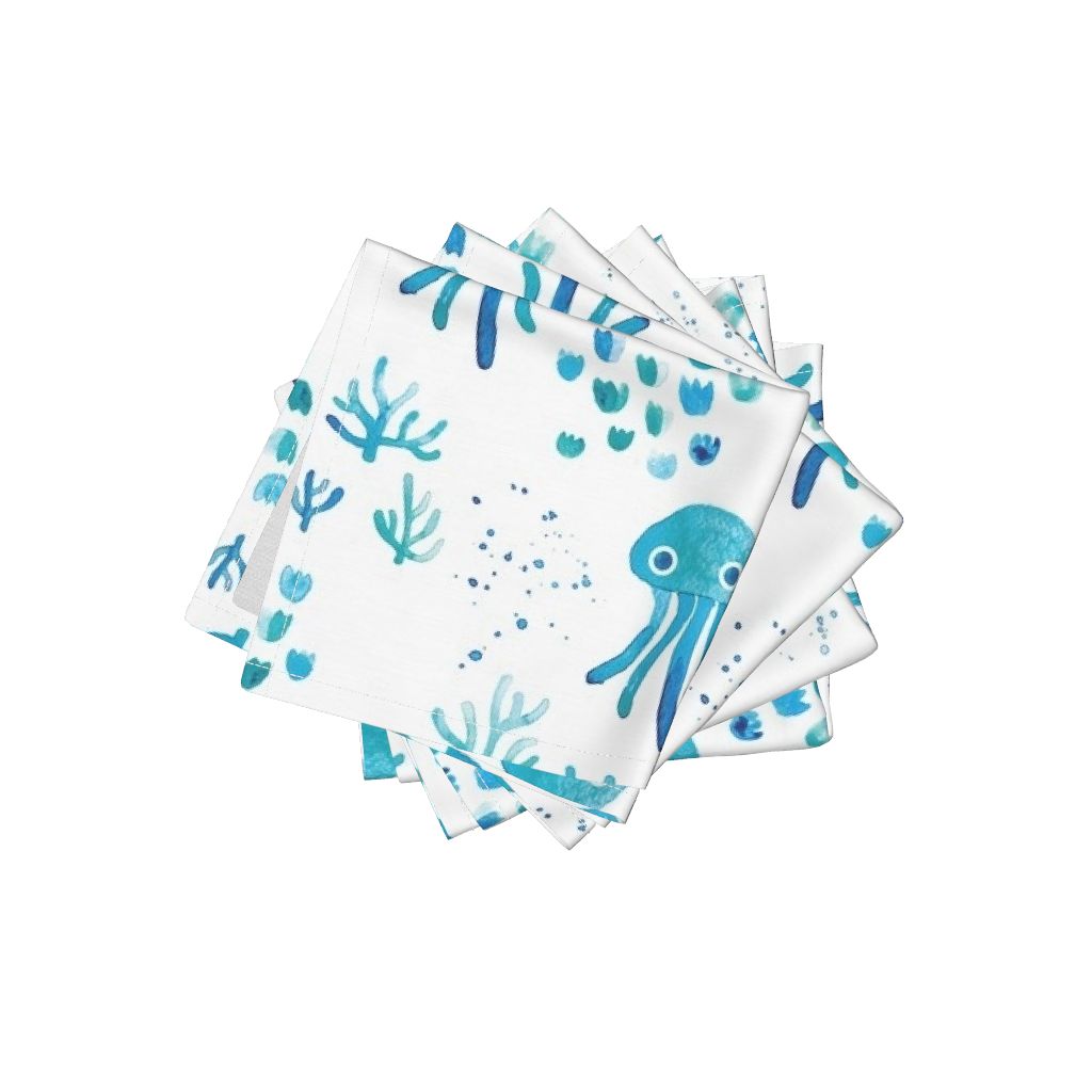 1024x1024 Watercolor Under Water Ocean Life Jelly On Frizzle By