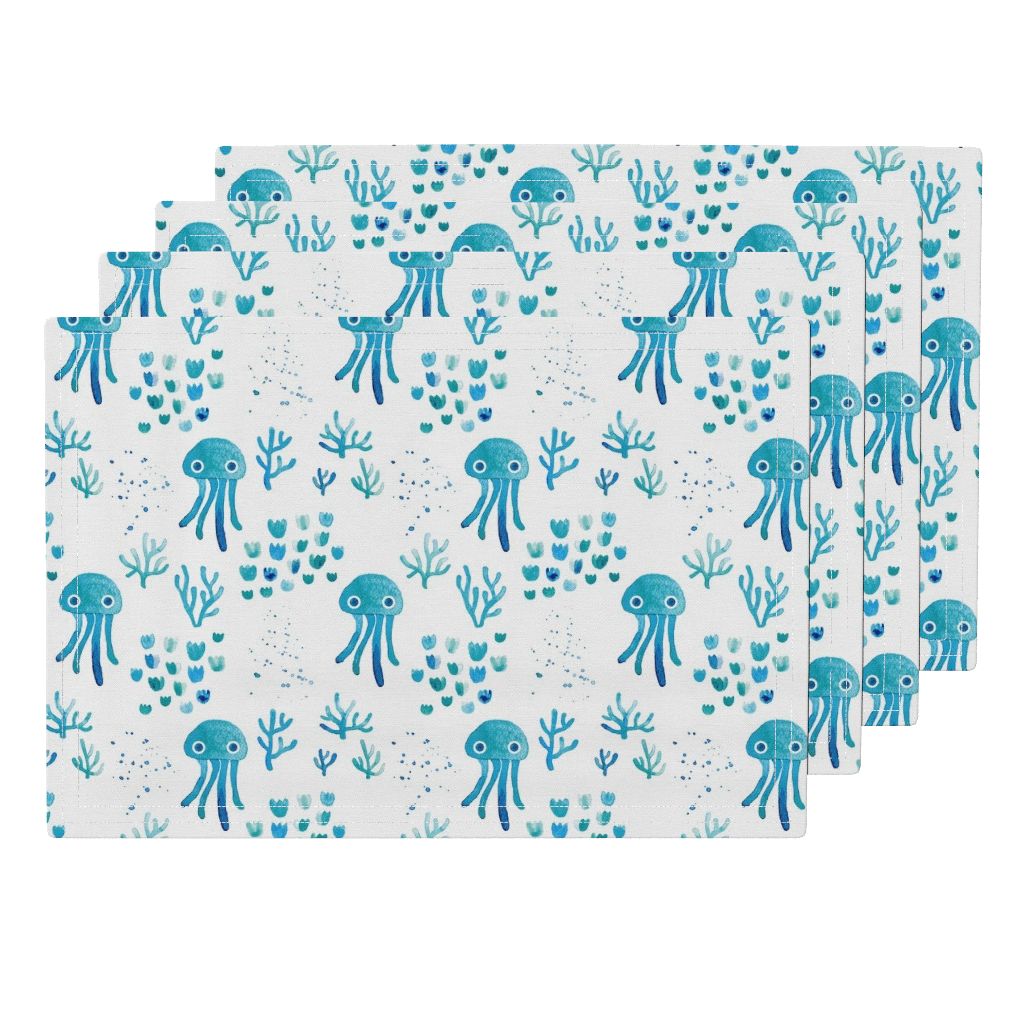 1024x1024 Watercolor Under Water Ocean Life Jelly On Lamona By