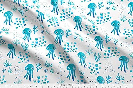 425x283 Spoonflower Ocean Fabric Watercolor Under Water Ocean