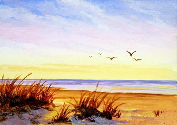600x424 Ocean Sunset Painting Luxury Yessy Varvara Harmon Seascape