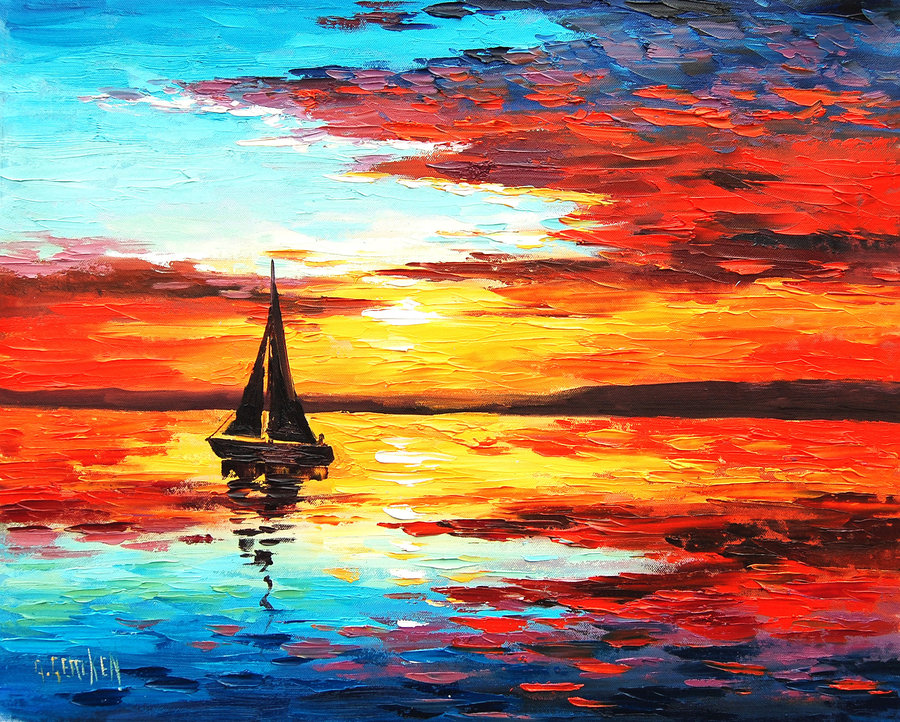 900x722 Ocean Sunset By Artsaus