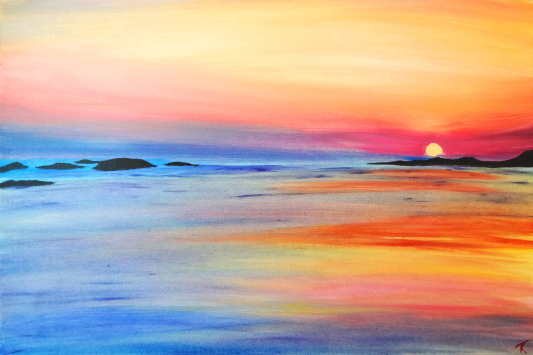 1800x1200 Watercolor Paintings Of Sunsets Aceo Watercolor Painting