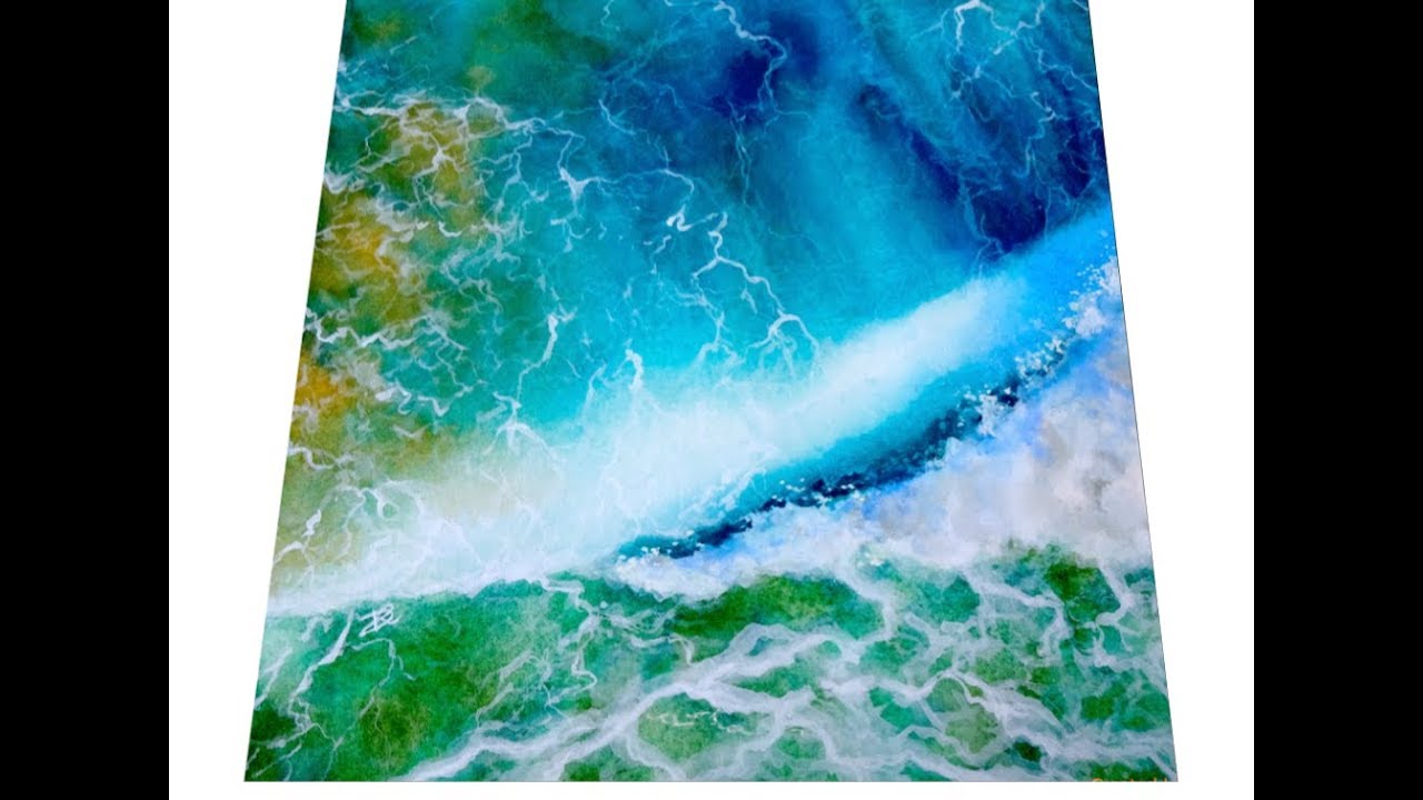 1280x720 Watercolor Ocean Waves Painting Tutorial
