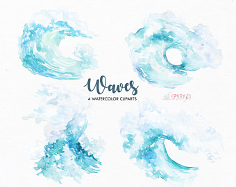 340x270 Wave Watercolor Etsy