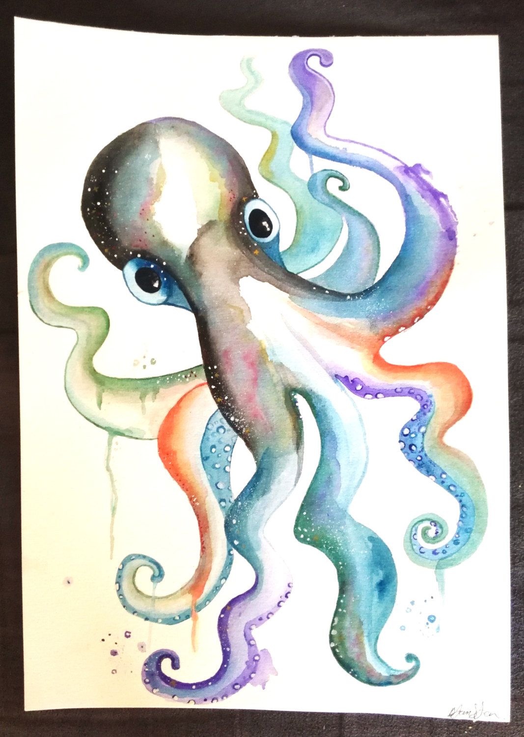 1067x1500 Watercolor Octopus Painting