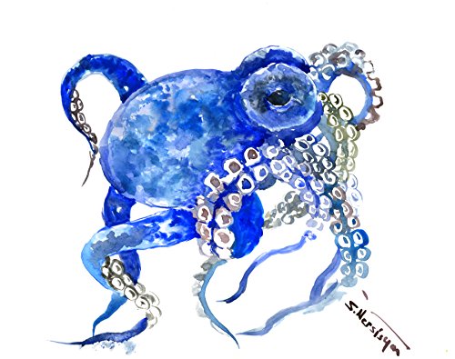 500x395 Animal Wall Art, Sea World Animals Octopus Painting
