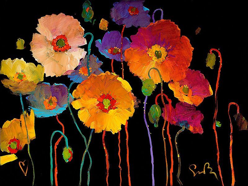 800x600 Stunning Color Against The Black Background.. Zhivopis