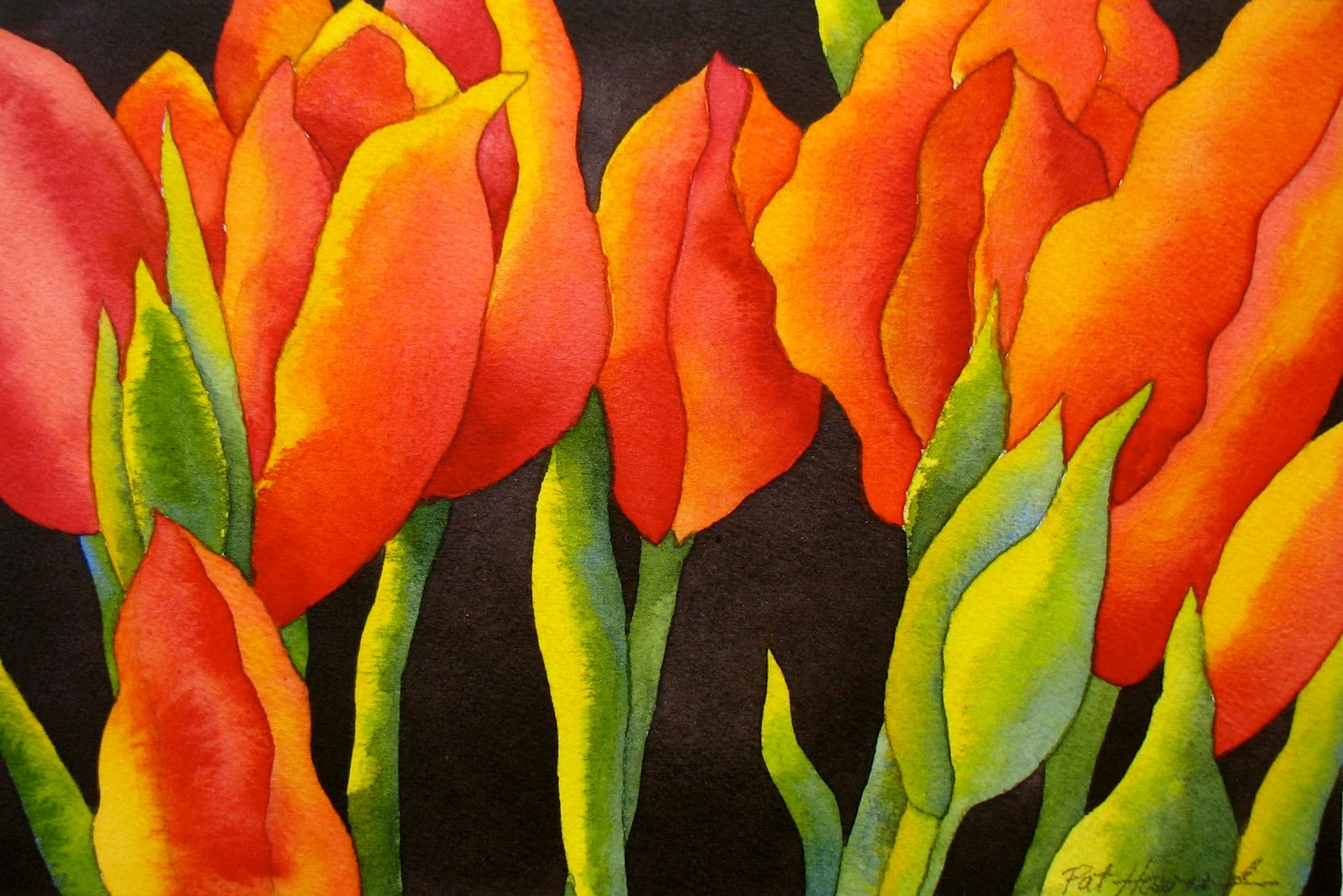 1600x1068 The Painted Prism Watercolor Project, Step By Step Red Tulips
