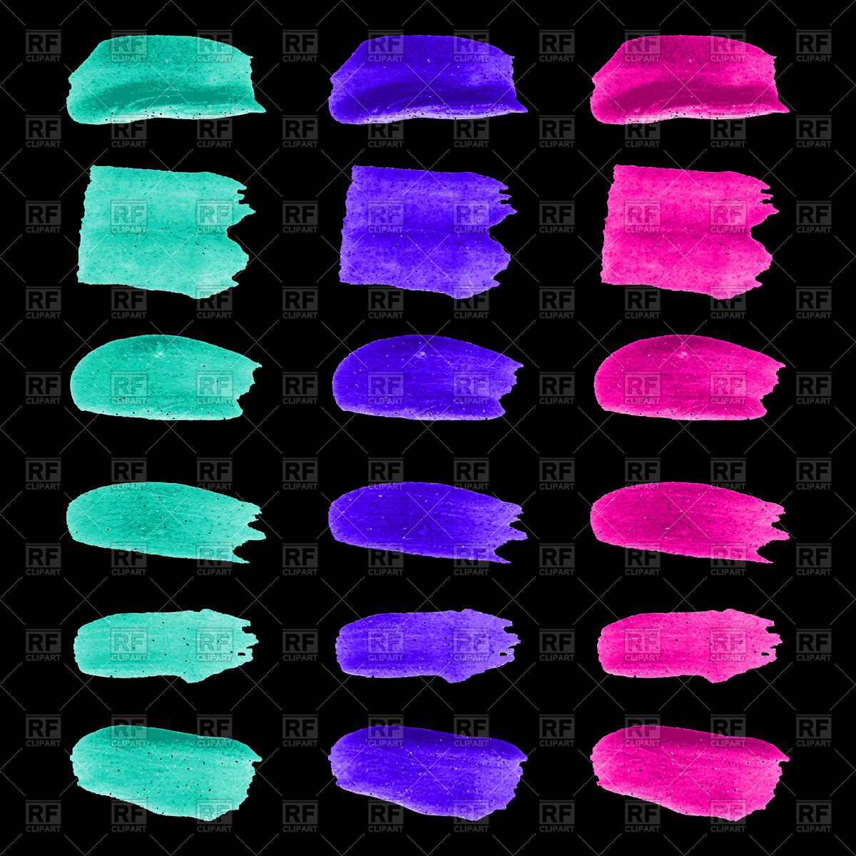 1200x1200 Watercolor Brushstroke In Cool Color Tone On Black Background